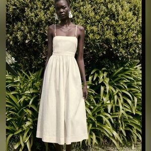 🔥🔥Zara Linen beaded strap midi dress